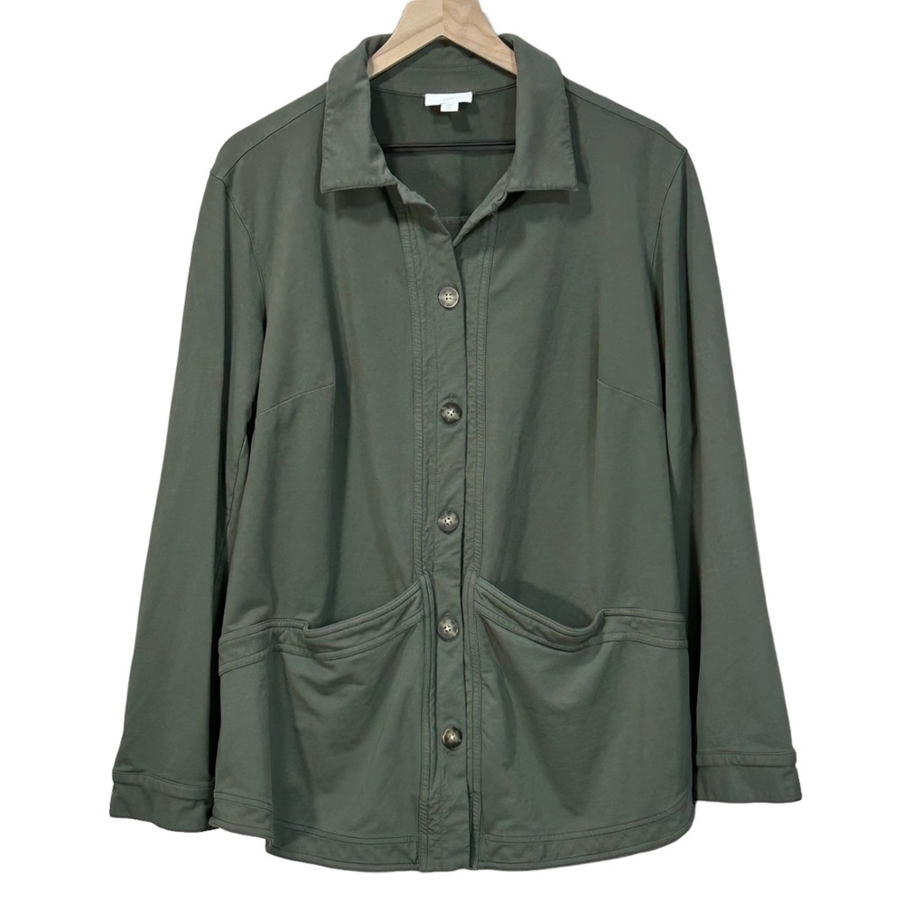 J. Jill Olive Green Button-Front Jacket